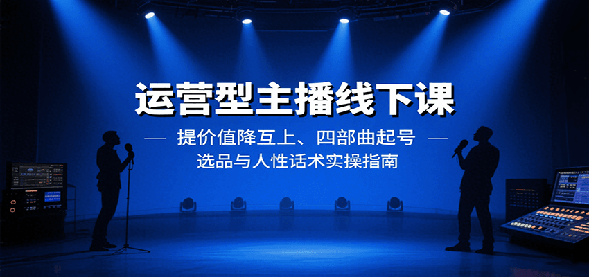 运营型主播线下课：提价值降互上、四部曲起号、选品与人性话术实操指南 - 福缘创业网