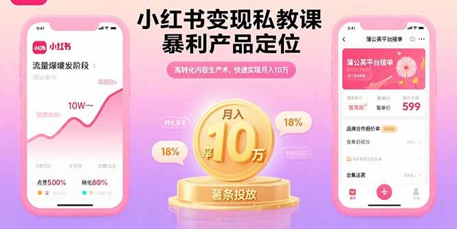 小红书变现私教课，暴利产品定位，高转化内容生产术，快速实现月入10万 - 中创网