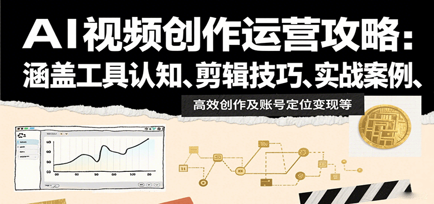 AI视频创作运营攻略：涵盖工具认知、剪辑技巧、实战案例、高效创作及账号定位变现等 - 福缘创业网
