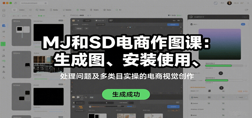 MJ和SD电商作图课：生成图、安装使用、处理问题及多类目实操的电商视觉创作 - 福缘创业网