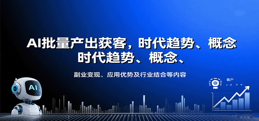 AI批量产出获客，时代趋势、概念、副业变现、应用优势及行业结合等内容 - 福缘创业网