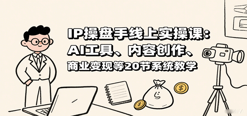 IP操盘手线上实操课：AI工具、内容创作、商业变现等20节系统教学 - 福缘创业网