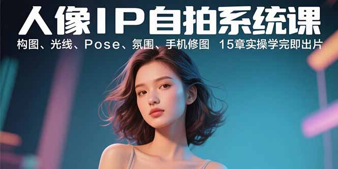 人像IP自拍系统课：构图、光线、Pose、氛围、手机修图 15章实操学完即出片 - 中创网