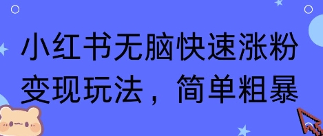 小红书无脑快速涨粉变现玩法，简单粗暴 - 冒泡网赚
