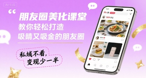 朋友圈美化课堂，教你轻松打造，吸睛又吸金的朋友圈，私域不看，变现少一半 - 冒泡网赚