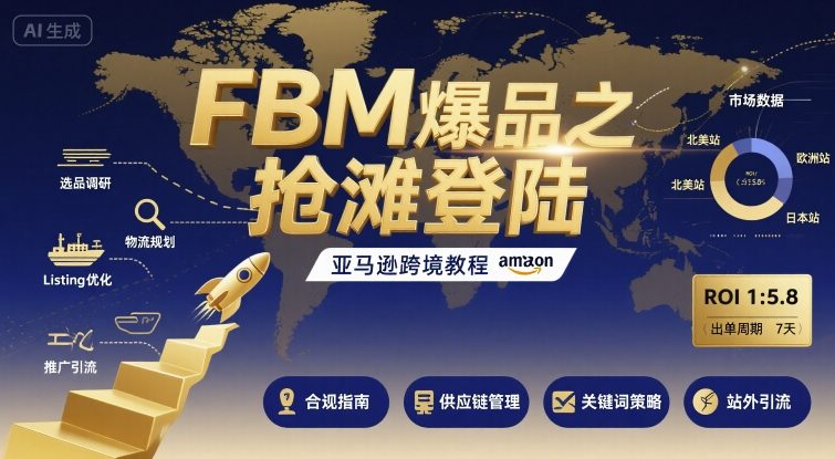 FBM爆品之抢滩登陆-亚马逊跨境教程 - 冒泡网赚