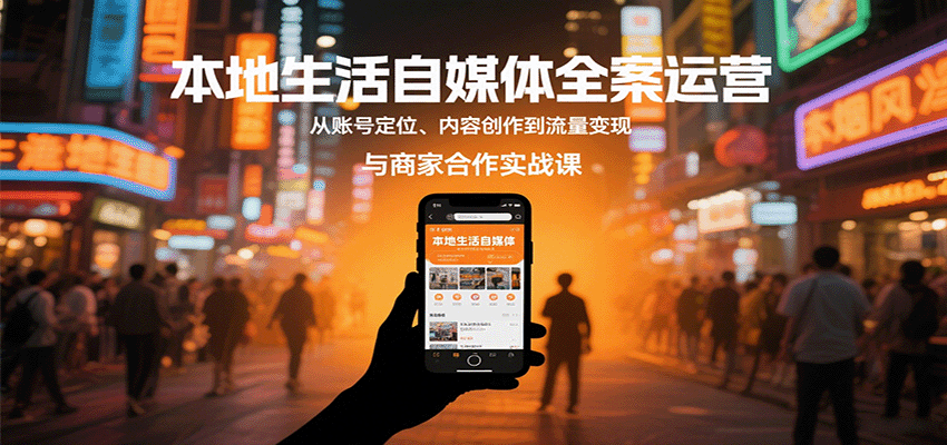 本地生活自媒体全案运营,从账号定位、内容创作到流量变现与商家合作实战课-紫橙网创项目网