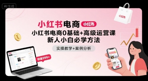 小红书电商0基础+高级运营课,新人小白必学方法,实操教学+案例分析-紫橙网创项目网
