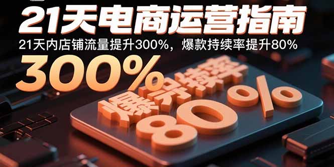 21天电商运营指南：21天内店铺流量提升300%，爆款持续率提升80% - 中创网