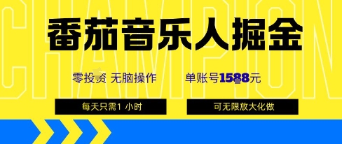 番茄音乐人掘金，单账号最高可撸1k+，可无限矩阵去做，零投入 - 冒泡网赚
