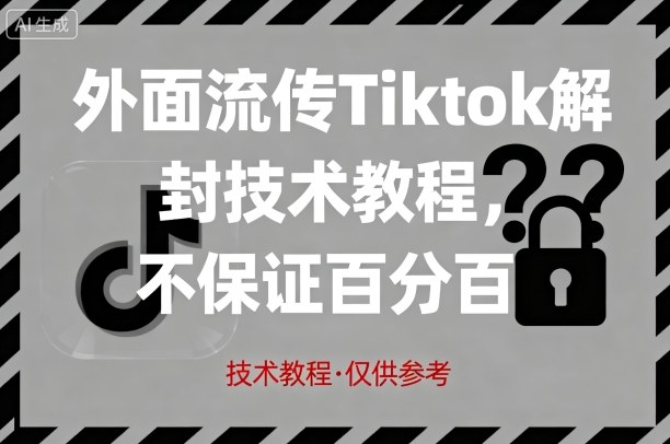 外面流传Tiktok解封技术教程，不保证百分百，具体自测 - 冒泡网赚
