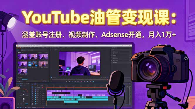 2025YouTube油管变现课：涵盖账号注册、视频制作、Adsense开通，月入1万+ - 中创网