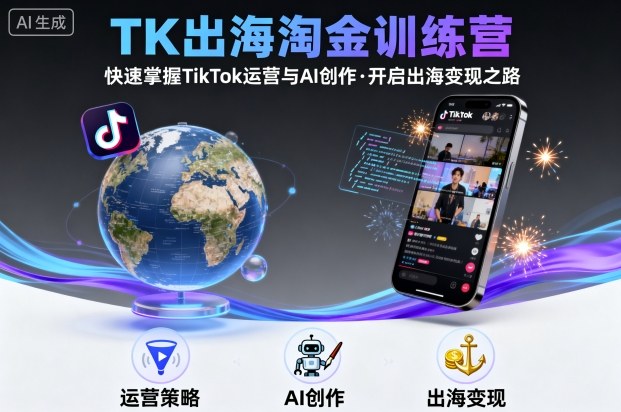TK出海淘金训练营，助你快速掌握TikTok运营与AI创作，开启出海变现之路 - 冒泡网赚