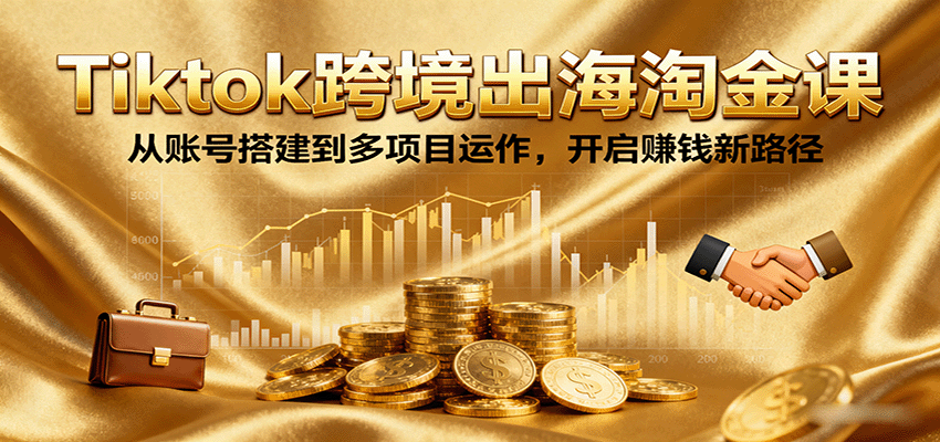 Tiktok跨境出海淘金课,从账号搭建到多项目运作,开启赚钱新路径-紫橙网创项目网