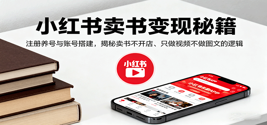 小红书卖书变现秘籍，注册养号与账号搭建，揭秘卖书不开店、只做视频不做图文的逻辑 - 福缘创业网
