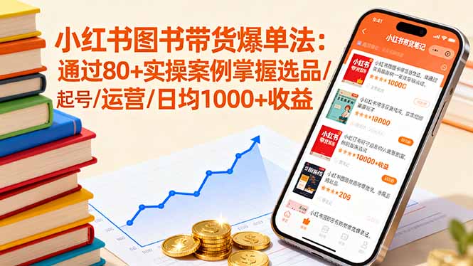 小红书图书带货爆单法：通过80+实操案例掌握选品/起号/运营/日均1000+收益 - 中创网