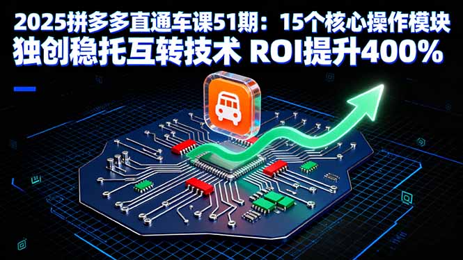 2025拼多多直通车课51期:15个核心操作模块 独创稳托互转技术 ROI提升400%-紫橙网创项目网