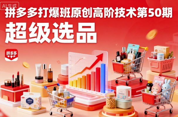拼多多打爆班原创高阶技术第50期，超级选品 - 冒泡网赚