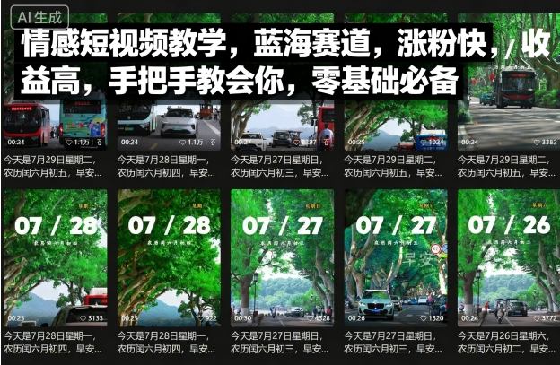 情感短视频教学,蓝海赛道,涨粉快,收益高,手把手教会你,零基础必备-紫橙网创项目网