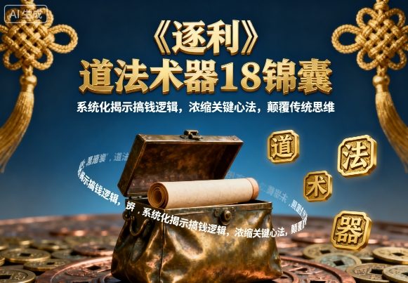 《逐利》道法术器18锦囊，系统化揭示搞钱逻辑，浓缩关键心法，颠覆传统思维 - 冒泡网赚