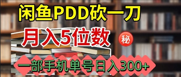 闲鱼PDD砍一刀，一部手机就可以操作，单号日入3张 - 冒泡网赚