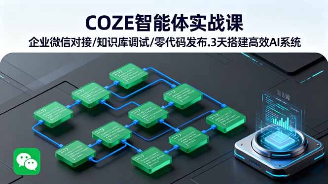 COZE智能体实战课 企业微信对接/知识库调试/零代码发布.3天搭建高效AI系统 - 中创网