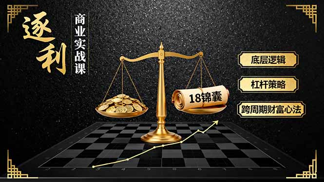 《逐 利》商业实战课，底层逻辑、杠杆策略、18锦囊，跨周期财富心法 - 中创网