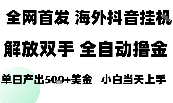 海外抖音无人直播，单日产出1.5k+，长期稳定，新手可玩，无脑操作 - 冒泡网赚