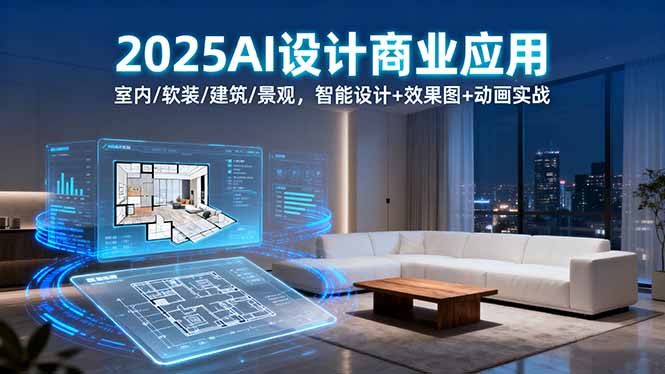 2025AI设计商业应用：室内/软装/建筑/景观，智能设计+效果图+动画实战 - 中创网