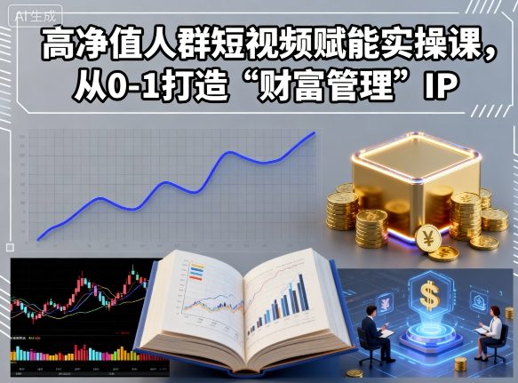 高净值人群短视频赋能实操课,从0-1打造“财富管理”IP-紫橙网创项目网