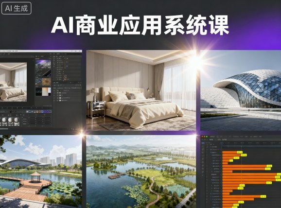 AI商业应用系统课，室内-软装-建筑-景观，智能设计+效果图+动画画实战 - 冒泡网赚