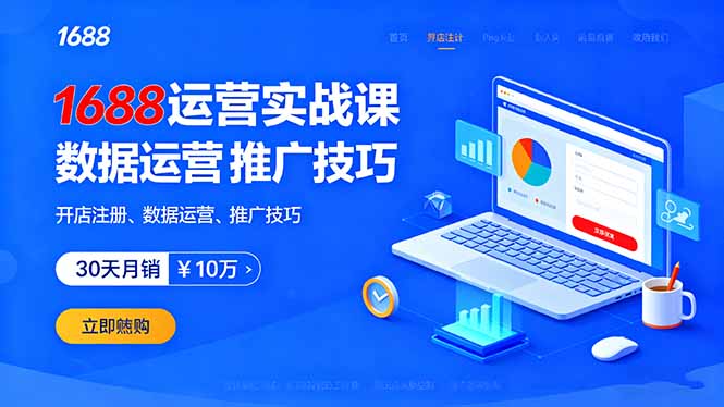 1688运营实战课：开店注册、数据运营、推广技巧，30天月销破10万+ - 中创网