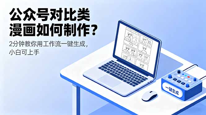 公众号对比类漫画如何制作？2分钟教你用工作流一键生成，小白可上手 - 中创网