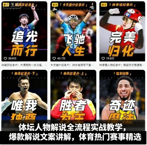 体坛人物解说全流程实战教学，爆款解说文案讲解，体育热门赛事精选 - 冒泡网赚