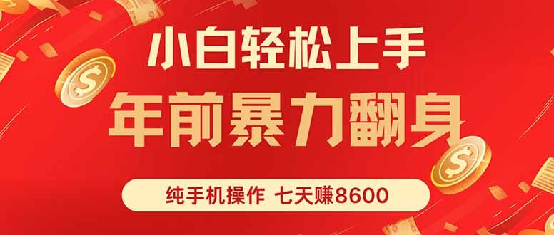 七天狂赚8600,小白纯手机操作,日入1000+-紫橙网创项目网