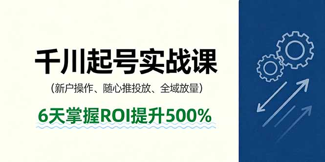 抖音千川起号实战课，新户操作,随心推投放,全域放量，6天掌握ROI提升500% - 中创网