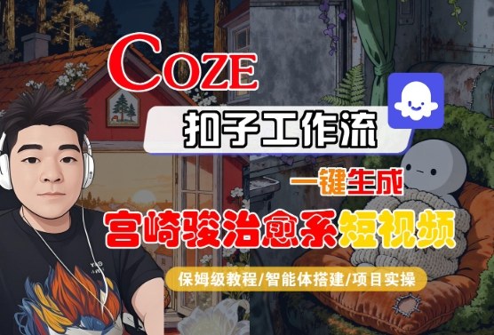 Coze扣子智能体工作流一键生成“宫崎骏治愈系“短视频，全流程保姆级教学 - 冒泡网赚