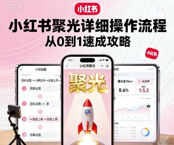 小红书聚光详细操作流程,小红书聚光从0到1速成攻略-紫橙网创项目网