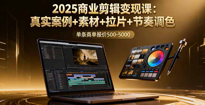 2025商业剪辑变现课：真实案例+素材+拉片+节奏调色，单条商单报价500-5000 - 中创网