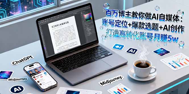 百万博主教你做AI自媒体：账号定位+爆款选题+AI创作 打造高转化账号月赚5w - 中创网