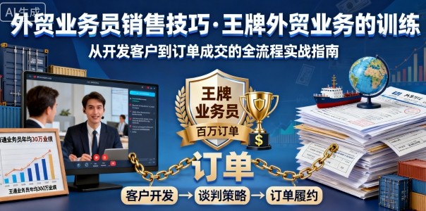 外贸业务员销售技巧，王牌外贸业务的训练 - 冒泡网赚