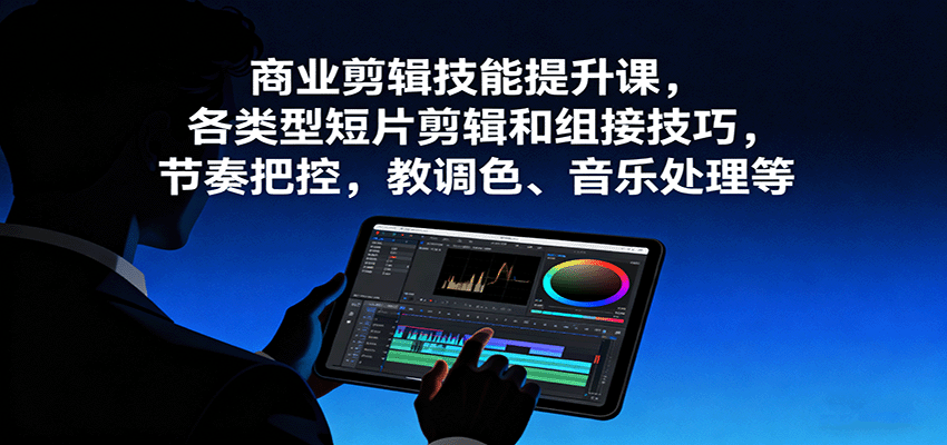 商业剪辑技能提升课，各类型短片剪辑和组接技巧，节奏把控，教调色、音乐处理等 - 福缘创业网