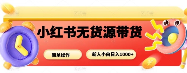 小红书无货源带货项目，简单无脑，新人小白日入多张 - 冒泡网赚