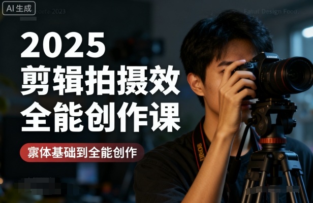 2025剪辑拍摄特效全能创作课，零基础到全能创作 - 冒泡网赚