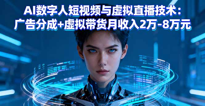 AI数字人短视频与虚拟直播技术：广告分成+虚拟带货月收入2万-8万元 - 中创网