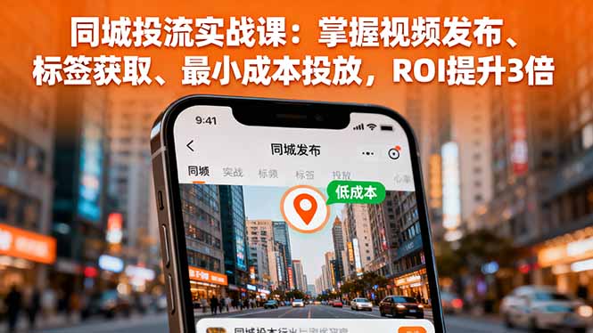 同城投流实战课：掌握视频发布、标签获取、最小成本投放，ROI提升3倍 - 中创网