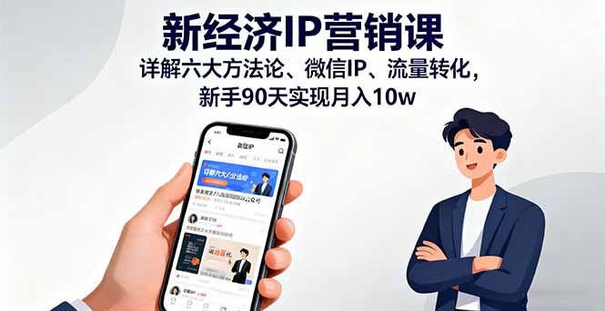 新经济IP营销课:详解六大方法论、微信IP、流量转化,新手90天实现月入10w-紫橙网创项目网