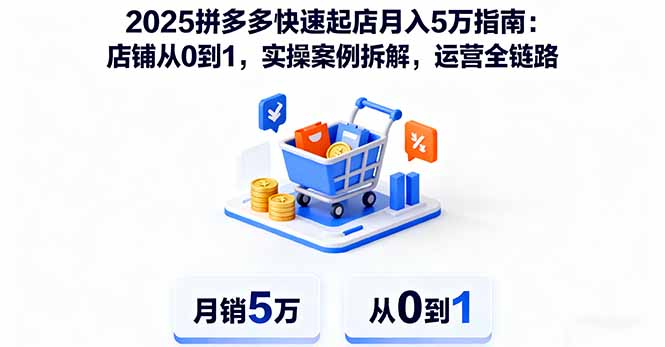 2025拼多多快速起店月入5万指南：店铺从0到1，实操案例拆解，运营全链路 - 中创网