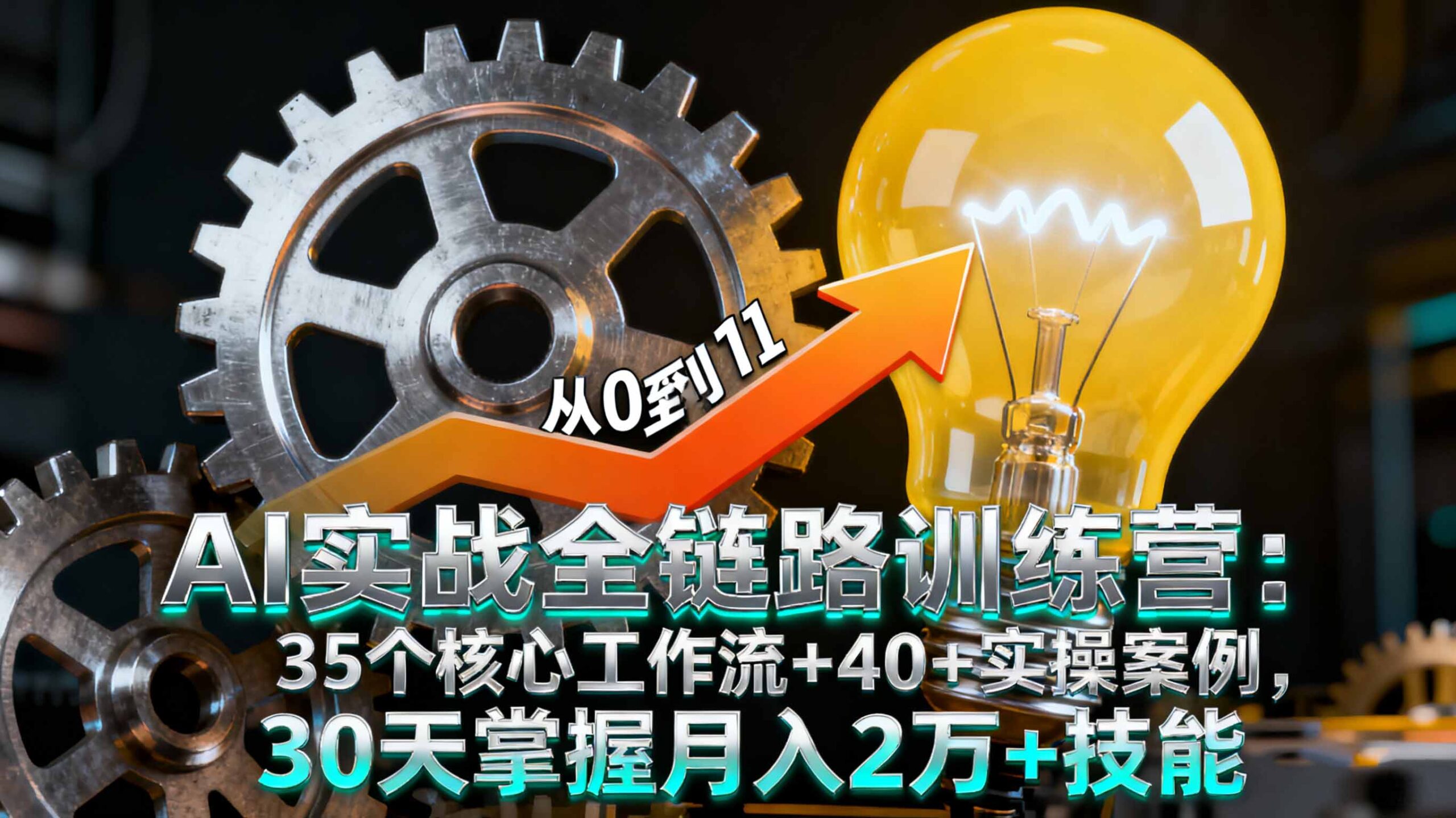 AI实战全链路训练营：35个核心工作流+40+实操案例，30天掌握月入2万+技能 - 中创网
