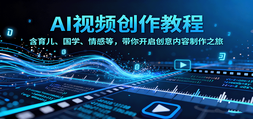 AI视频创富课，含育儿、国学、情感等，带你开启创意内容制作之旅 - 福缘创业网